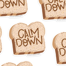 Load image into Gallery viewer, CALM DOWN BREAD ILLUSTRATED 3X3 VINYL STICKER