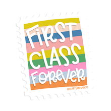Load image into Gallery viewer, FIRST CLASS FOREVER ILLUSTRATED 3X3 VINYL STICKER