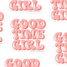 Load image into Gallery viewer, GOOD TIME GIRL ILLUSTRATED 3X3 VINYL STICKER