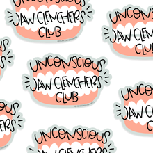 Load image into Gallery viewer, UNCONSCIOUS JAW CLENCHERS CLUB ILLUSTRATED 3X3 VINYL STICKER