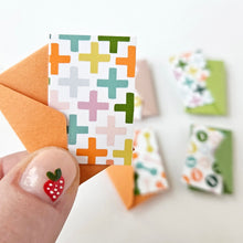 Load image into Gallery viewer, MICRO NOTES - 8 TINY NOTECARDS + 8 COORDINATING, NON-SEALING, TINY ENVELOPES