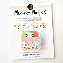 Load image into Gallery viewer, MICRO NOTES - 8 TINY NOTECARDS + 8 COORDINATING, NON-SEALING, TINY ENVELOPES