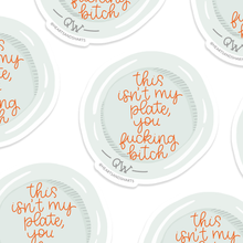 Load image into Gallery viewer, QUIET WOMAN PLATE ILLUSTRATED 3X3 VINYL STICKER