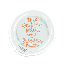 Load image into Gallery viewer, QUIET WOMAN PLATE ILLUSTRATED 3X3 VINYL STICKER