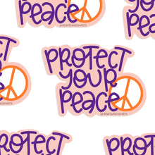 Load image into Gallery viewer, PROTECT YOUR PEACE ILLUSTRATED 3X3 VINYL STICKER
