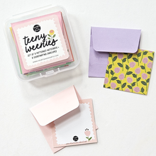 Load image into Gallery viewer, FLORAL TEENY WEENIES -  8 SMALL NOTECARDS + 8 COORDINATING, SEALING, 2X2 ENVELOPES (Copy)
