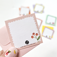 Load image into Gallery viewer, FLORAL TEENY WEENIES -  8 SMALL NOTECARDS + 8 COORDINATING, SEALING, 2X2 ENVELOPES (Copy)