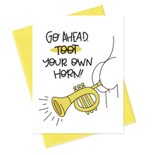 Load image into Gallery viewer, TOOT YOUR HORN - FUNNY ILLUSTRATED GREETING CARD
