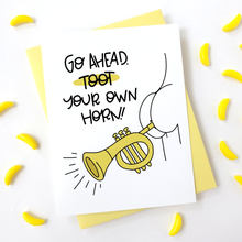 Load image into Gallery viewer, TOOT YOUR HORN - FUNNY ILLUSTRATED GREETING CARD
