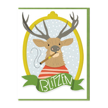 Load image into Gallery viewer, BLITZEN - FUNNY ILLUSTRATED GREETING CARD
