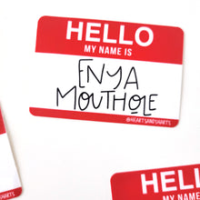 Load image into Gallery viewer, NAMETAG ILLUSTRATED 3X3 VINYL STICKER