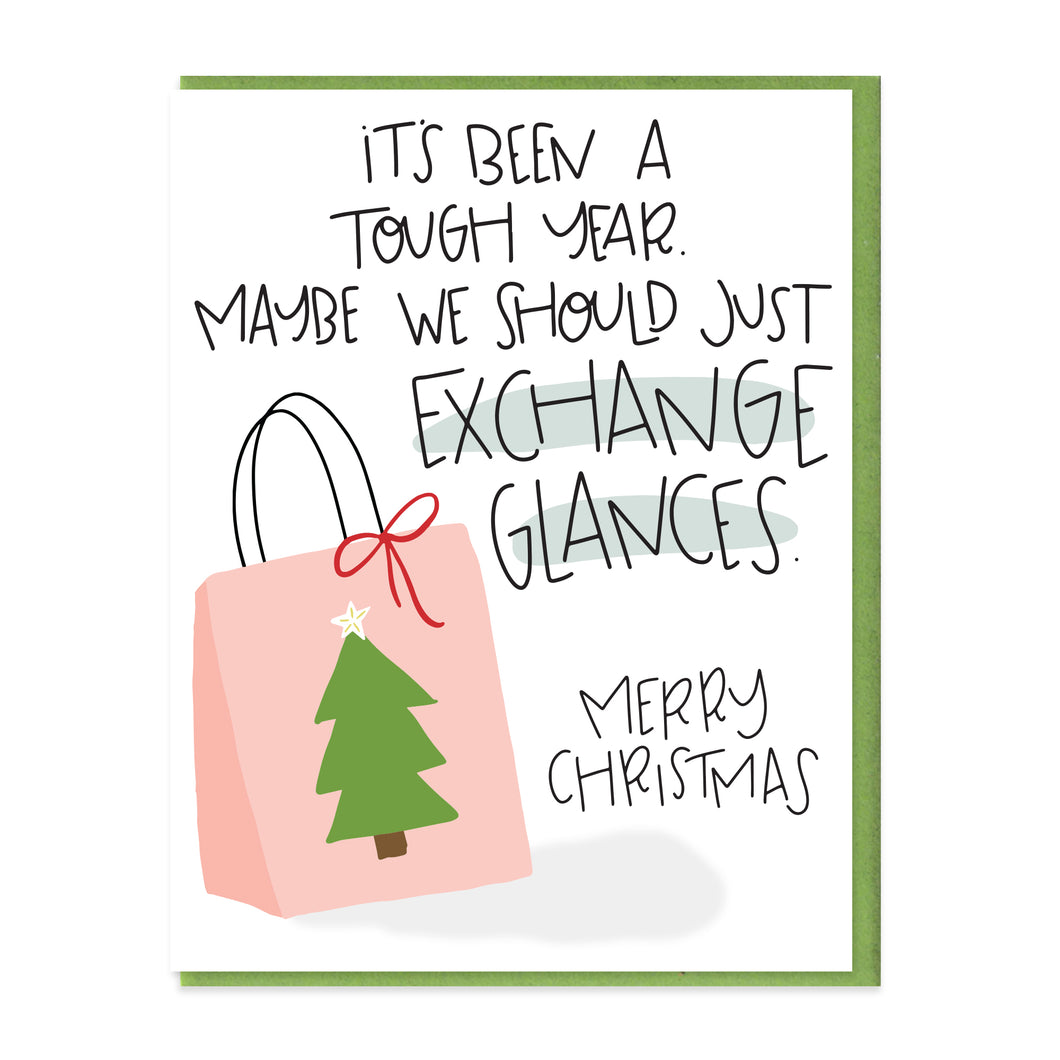 EXCHANGE GLANCES - FUNNY ILLUSTRATED GREETING CARD