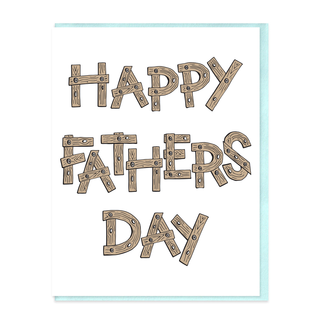 FATHER'S DAY WOOD - FUNNY ILLUSTRATED GREETING CARD