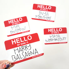 Load image into Gallery viewer, NAMETAG ILLUSTRATED 3X3 VINYL STICKER