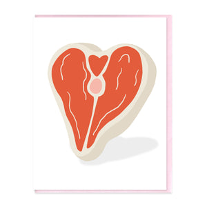 HEART STEAK - FUNNY ILLUSTRATED GREETING CARD