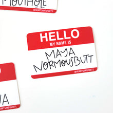Load image into Gallery viewer, NAMETAG ILLUSTRATED 3X3 VINYL STICKER