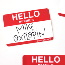 Load image into Gallery viewer, NAMETAG ILLUSTRATED 3X3 VINYL STICKER