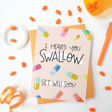 Load image into Gallery viewer, SWALLOW - FUNNY ILLUSTRATED GREETING CARD