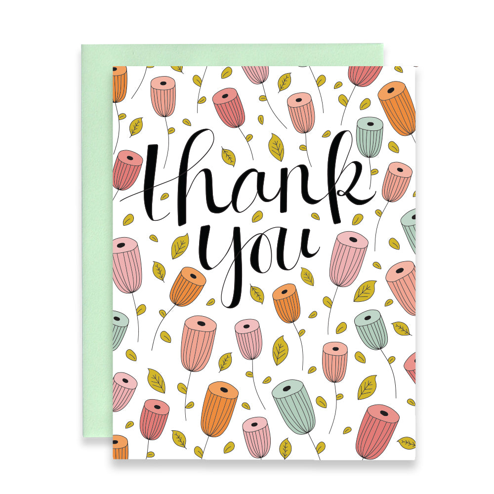 THANK YOU FLORAL - FUNNY ILLUSTRATED GREETING CARD