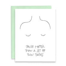 Load image into Gallery viewer, TWIN BABIES - FUNNY ILLUSTRATED GREETING CARD
