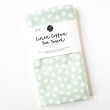 Load image into Gallery viewer, WHITE STARS ON BLUE TEA TOWEL