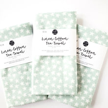 Load image into Gallery viewer, WHITE STARS ON BLUE TEA TOWEL