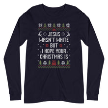 Load image into Gallery viewer, BROWN JESUS - NAVY LONG SLEEVE SHIRT