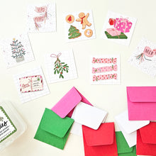 Load image into Gallery viewer, CUTE HOLIDAY TEENY WEENIES -  8 SMALL NOTECARDS + 8 COORDINATING, SEALING, 2X2 ENVELOPES (Copy) (Copy)
