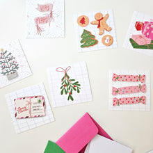 Load image into Gallery viewer, CUTE HOLIDAY TEENY WEENIES -  8 SMALL NOTECARDS + 8 COORDINATING, SEALING, 2X2 ENVELOPES (Copy) (Copy)
