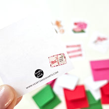 Load image into Gallery viewer, CUTE HOLIDAY TEENY WEENIES -  8 SMALL NOTECARDS + 8 COORDINATING, SEALING, 2X2 ENVELOPES (Copy) (Copy)
