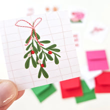 Load image into Gallery viewer, CUTE HOLIDAY TEENY WEENIES -  8 SMALL NOTECARDS + 8 COORDINATING, SEALING, 2X2 ENVELOPES (Copy) (Copy)
