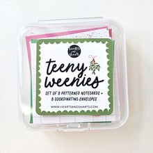 Load image into Gallery viewer, CUTE HOLIDAY TEENY WEENIES -  8 SMALL NOTECARDS + 8 COORDINATING, SEALING, 2X2 ENVELOPES (Copy) (Copy)
