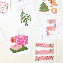 Load image into Gallery viewer, CUTE HOLIDAY TEENY WEENIES -  8 SMALL NOTECARDS + 8 COORDINATING, SEALING, 2X2 ENVELOPES (Copy) (Copy)
