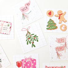 Load image into Gallery viewer, CUTE HOLIDAY TEENY WEENIES -  8 SMALL NOTECARDS + 8 COORDINATING, SEALING, 2X2 ENVELOPES (Copy) (Copy)
