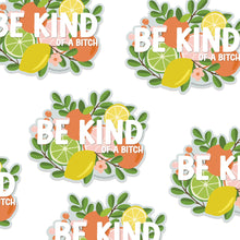 Load image into Gallery viewer, BE KIND FLORAL 3X3 ILLUSTRATED VINYL STICKER
