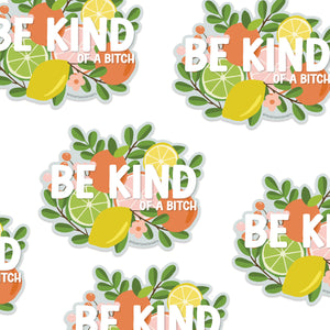 BE KIND FLORAL 3X3 ILLUSTRATED VINYL STICKER