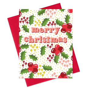CHRISTMAS FLORAL - FUNNY ILLUSTRATED GREETING CARD
