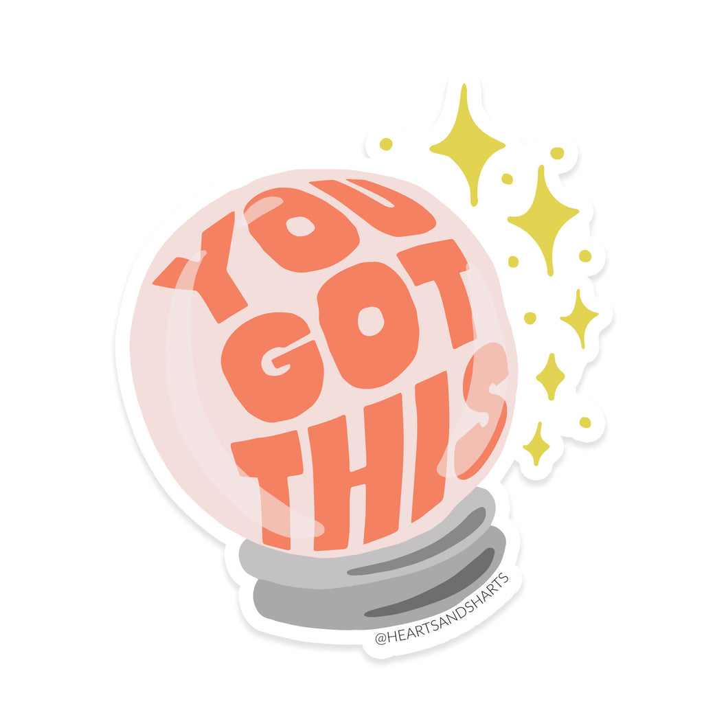 CRYSTAL BALL 3X3 ILLUSTRATED VINYL STICKER