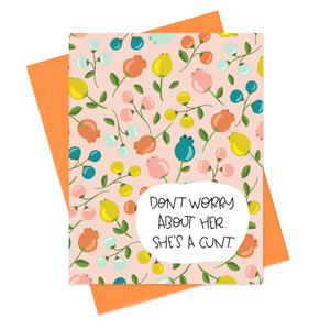C FLORAL - FUNNY ILLUSTRATED GREETING CARD