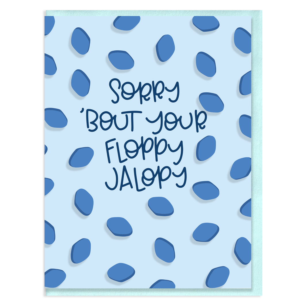 FLOPPY JALOPY - FUNNY ILLUSTRATED GREETING CARD