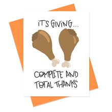Load image into Gallery viewer, GIVING THANKS - FUNNY ILLUSTRATED GREETING CARD
