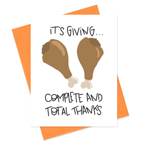GIVING THANKS - FUNNY ILLUSTRATED GREETING CARD