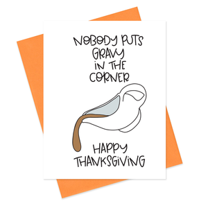 GRAVY IN THE CORNER - FUNNY ILLUSTRATED GREETING CARD
