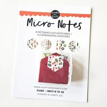 Load image into Gallery viewer, MICRO NOTES - 8 TINY NOTECARDS + 8 COORDINATING, NON-SEALING, TINY ENVELOPES
