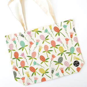 Floral READ THIS Eco-Friendly Cotton Canvas Tote - Durable, Reusable