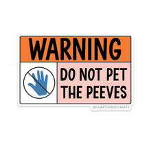 Load image into Gallery viewer, PET THE PEEVES 3X3 ILLUSTRATED VINYL STICKER
