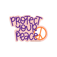 Load image into Gallery viewer, PROTECT YOUR PEACE ILLUSTRATED VINYL STICKER
