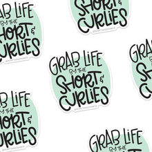 Load image into Gallery viewer, SHORT AND CURLIES 3X3 ILLUSTRATED VINYL STICKER
