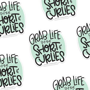 SHORT AND CURLIES 3X3 ILLUSTRATED VINYL STICKER