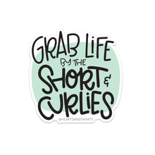 Load image into Gallery viewer, SHORT AND CURLIES 3X3 ILLUSTRATED VINYL STICKER
